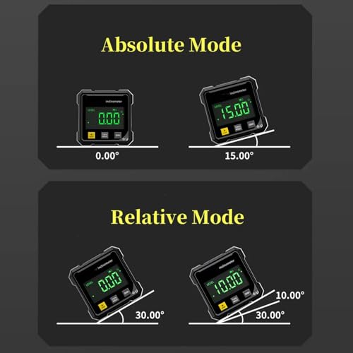 Digital Angle Finder with Electronic Laser & 4-Side Magnetic Base - Electronic Inclinometer, LED Display Cube Inclinometer, Table Saw Miter Protractor, Woodworking Measuring Tool, Level Box