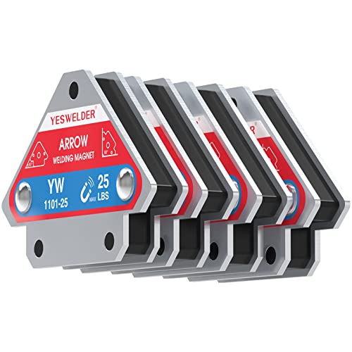YESWELDER 4-Pc Welding Magnet Set, 25 lb Holding Power Welding Accessories - size: 25lb
