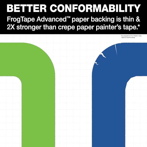 FrogTape Advanced Painter's Tape, 2" Wide (1.88 in x 45 Yd) 1 Roll, Green - style: 2” x 45 yd (Pack of 1)