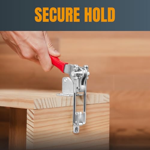 POWERTEC 2PK Toggle Clamp, 1000 lbs Holding Capacity, 334 Adjustable 90 Degree Vertical U Bolt Latch w/Antislip Hand Grip for Woodworking Jigs & Fixtures, Smoker, Tire Carrier, Cabinet (20309-P2) - size: 334, 2PK