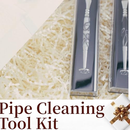 Pipe Cleaning Tool Kit Tamper Tool with Scraper & Reamers Nozzle Cleaner for All Pipe Sizes - Professional Pipe Cleaners - color: White