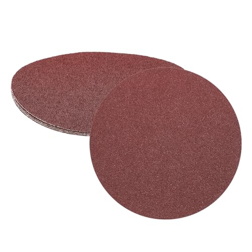 uxcell 5pcs 8-Inch PSA Sanding Discs, 40 Grits Aluminum Oxide Self Adhesive Stick Back Sandpapers, No-Hole Round Wet/Dry Sander Papers, Sand Auto Car Paint, Wood, Metal - size: 40 Grit