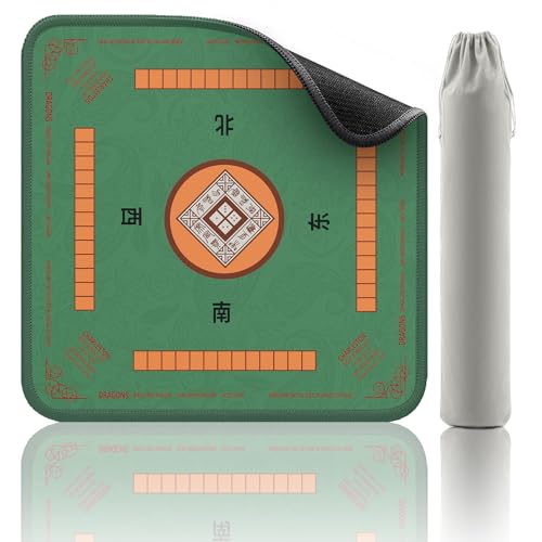 2F22E Green Mahjong Mat for Table 32.4" x 32.4", Non-Slip Mah Jongg Mat - color: Green