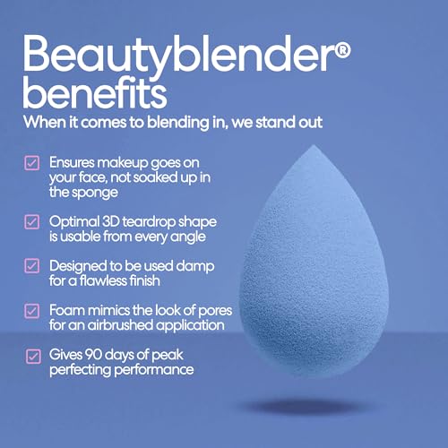 Beautyblender Denim Makeup Sponge, Streak-Free Finish, Vegan - color: Denim, size: 1 Count (Pack of 1)
