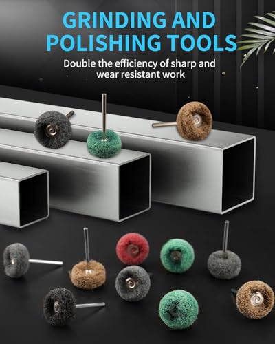 Rocaris 50 Pcs Abrasive Buffing Wheels, 1 inch, 1/8" Shank