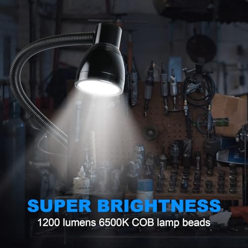 led work lights, IP65magnetic work light, 1200 lumen work lights for mechanics, magnetic base for milling machines, machine lights for workbenches and basements - style: magnetic work light