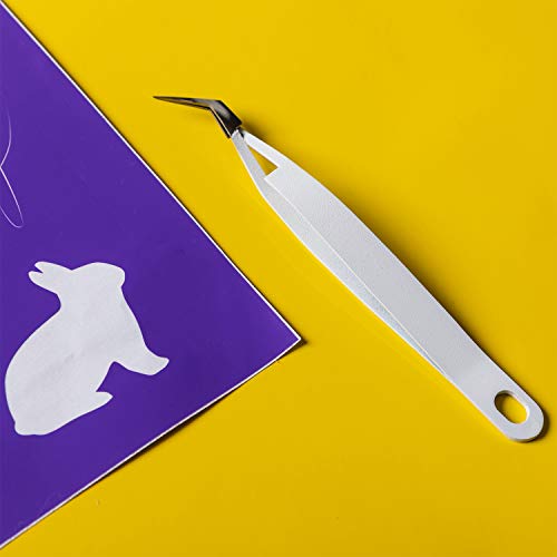 Craft Weeding Tools,Vinyl Weeder Basic Tool for Silhouettes, Cameos, Lettering (White Cross Locking Tweezers) - color: White Cross locking Tweezers