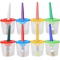 8 Paint Brushes,8 Paint Cups with Lids