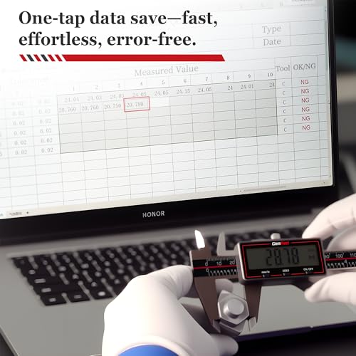 GemRed Wireless Digital Caliper 6 Inch with Data Transfer to Excel/Phone/PC