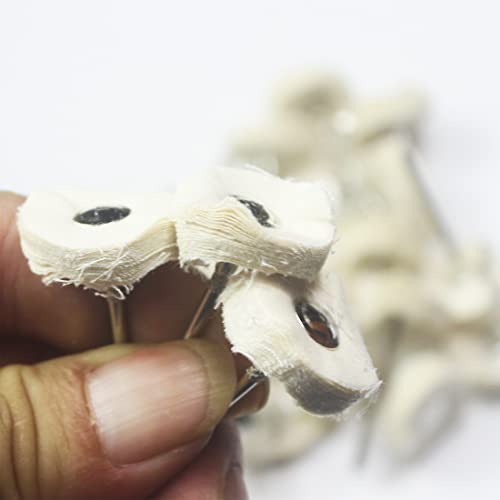 20 Pcs 3/32 Inch Shank Off-White Cotton Rotary Polishing Wheels - style: 20 Pcs Off White Cotton Buffing Wheel