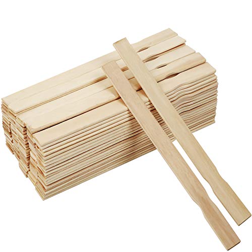 KINJOEK 200 PCS 12 Inches Length Paint Sticks, Premium Wood Multi-Purpose Unfinished Flat Wooden Crafts Sticks Paddles Stirrers Bulk for Paint Mixing, Wall Stirring, Wood Crafts, Garden Plant - size: 200PCS 12"