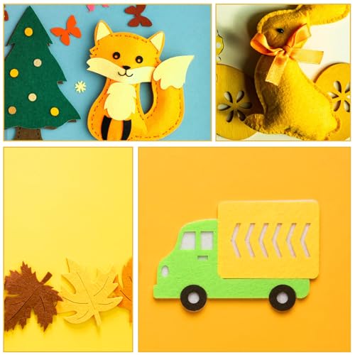 10Pcs Felt Sheets Fabric, 7" x 11" Soft Felt Squares for Craft, 1mm(Yellow) - color: Yellow