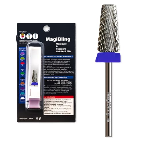 Medium 5-in-1 Large Barrel Nail Drill Bit, 3/32”,Two-way Rotation - color: Original silver, size: Medium
