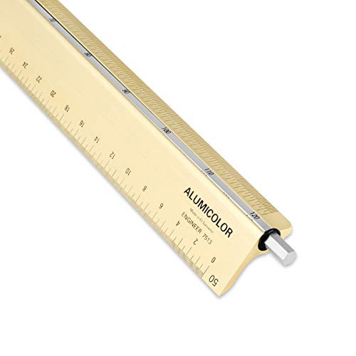 Alumicolor Select-a-Scale Engineer Drafting Tool w/Rotating Calibration Rod (12IN, Blue) - color: Blue, size: 12IN