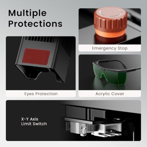 LONGER RAY5 Laser Engraver, 5500mW Portable Precision Engraving Machine - color: Metallic Black