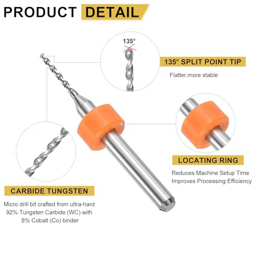 PATIKIL 20 Pack 1.05mm Micro Drill Bits Carbide Tungsten Steel - size: 1.05mm