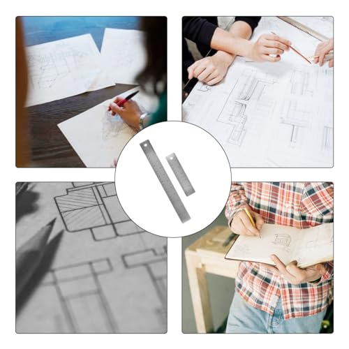 1 Pack 12-Inch Stainless Steel Metal Ruler with Non-Slip Cork Backing - color: 1 pcs(12 Inch)