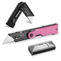 WORKPRO Folding Utility Knife, G10 Handle, Pink - style: Pink-G10 Handle(1 pack)
