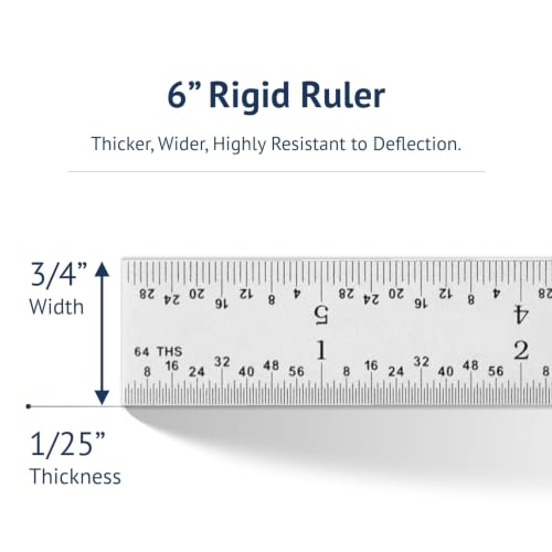 PEC Tools 24" Metal Ruler, Rigid, 3R Graduation, Premium Measuring Tool - color: Rigid, size: 24"