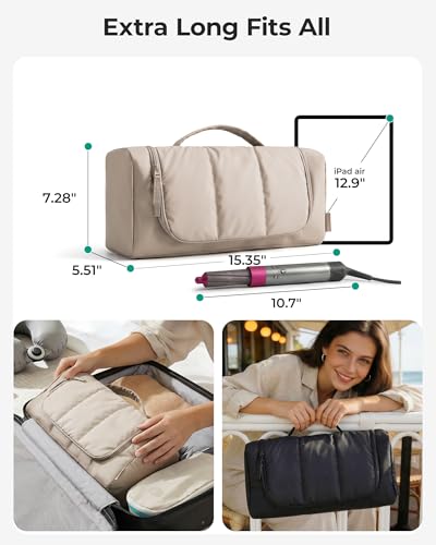BAGSMART Hair Tool Travel Bag, Organizer for Dyson Airwrap with Hook - color: Olive green