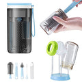 Travel Baby Bottle Drying Rack with Bottle Cleaning Brush Set, Blue - color: Blue