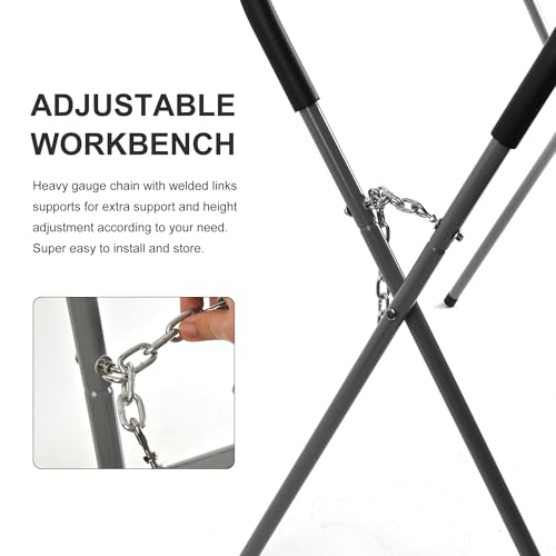 1000-Pound Capacity Portable Work Stand, Work Horse Foldable Work Table for Body Panels