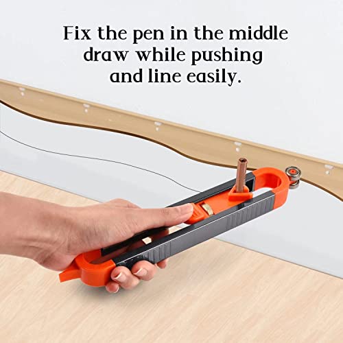 Precise Contour Gauge Scribe-Tool Woodworking - With Lock For Pencil, Profile Scribing Ruler,Upgrade Measuring Scriber Tools, Ultimate Scribing Tool Suitable (1 Pack)