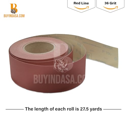 Indasa 2.75" PSA Sandpaper Roll - 27 Yard Rhynostick 500-Grit Long Continuous Roll, Self-Adhesive Stickyback Sand Paper for Woodworking, Automotive, Metal (Aluminum Oxide Plus Lubricant) - size: 500-Grit Aluminum Oxide Plus Lubricant