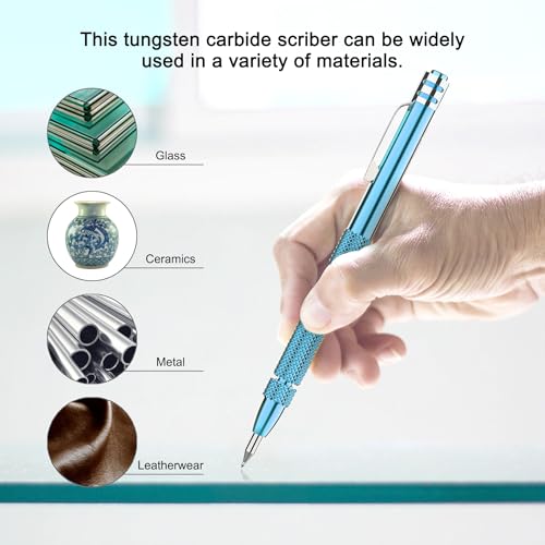 Glieskir 4-Pack Tungsten Carbide Scriber Set with Magnet, Ruler and 21 Tips - color: Color-light-