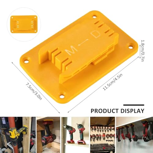10PC Battery and Tool Holder for Dewalt 20V 60V, Wall Mount Organizer Storage Shelf with Screws, Compatible with DCB200 DCB201 DCB202 DCB203 DCB204 DCB205 DCB206 DCB208 DCB606 DCB609