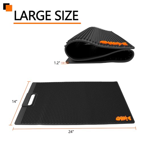 NonSlip Fish Fillet Mat 14 * 24“, Black - color: Black, size: 24"L x 14"W