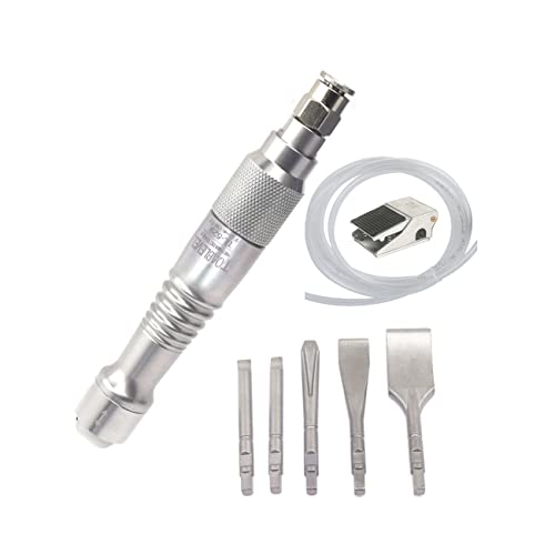 Micro Air Flux Chipper Pneumatic Scraper Pencil Foot Switch Tool 5 Chisels