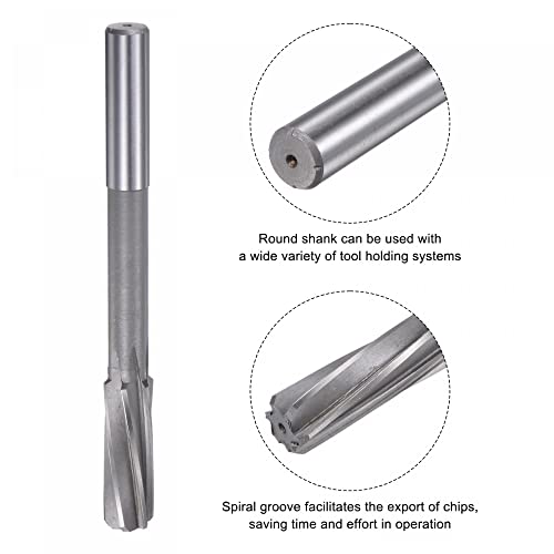 uxcell Chucking Reamers, 19mm H7 4241 High Speed Steel Spiral Flutes Lathe Machine Reamer Milling Cutter - size: 19mm