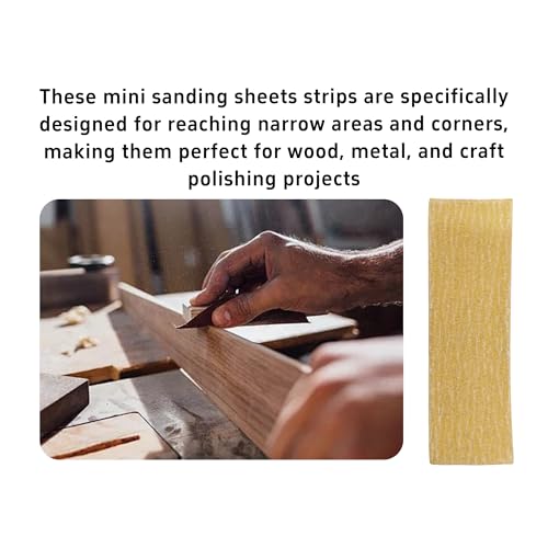 50Pcs 3.62x1.18 inch Micro Sander Paper, Mini Sanding Sheets Strips, for Wood, Metal, Crafts, Tight Spaces, Small Project Polishing (320 Grit) - size: 320 Grit