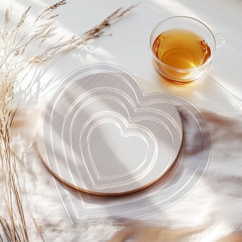 Hearts Router Template Acrylic Router Template for Woodworking Drawing Inlay Templates Charcuterie Board Decorative Templates - style: Stacked Hearts