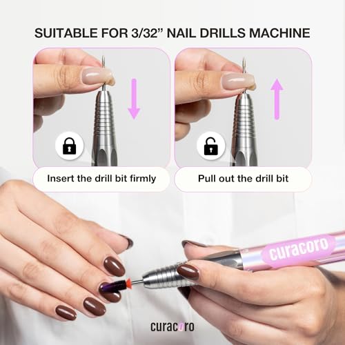 Curacoro Nail Drill Bits 3/32'' Typhoon Bits, 2 Way, Carbide Bit (Medium) - color: Galaxy - Typhoon Bit, size: Medium