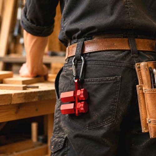 2PCS Tall Stair Gauges for Circular Saw with Holder and Hook, Precision Framing Square Jig for Speed Square & Circular Saw Guide, Framing Square Stops for Carpentry Squares (Red) - color: Red