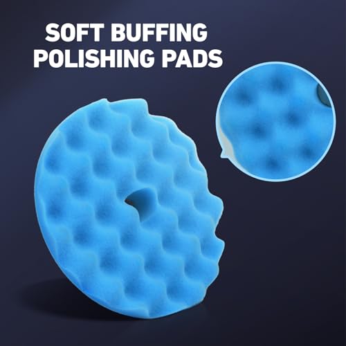 Autolock 6" Buffing Polishing Pads, 7Pcs 6Inch Waffle Foam Buffing Pad - size: 6.5 inch 7 pack