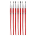 MECCANIXITY 10Pcs Fine Pointed Miniature Paint Brushes(Red #00) - color: Red, size: #00
