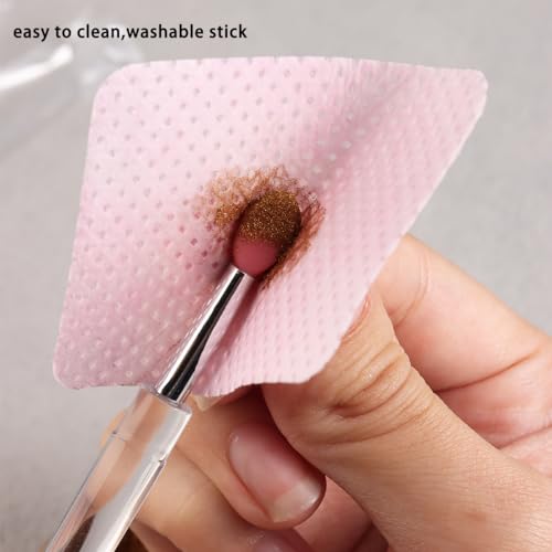 Fcozpjk 6Pcs Chrome Nail Powder Applicator Brushes Reusable Silicone Head