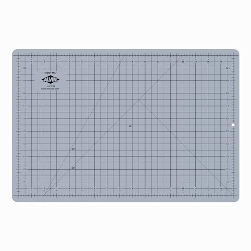 ALVIN HM Self-Healing Cutting Mat for Hobbies 12 x 18 inch | Double-Sided Blue/Grey | 3-Layer Gridded Surface for Arts, Crafts and Sewing - Model HM1218