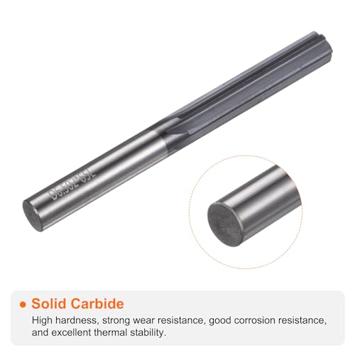 HARFINGTON Carbide Chucking Reamer 0.256"(6.5mm) Dia Straight Flute Straight Shank Machine Reamer Tool for Metal and Lathes CNC Machining Centers, Black - size: 0.256"