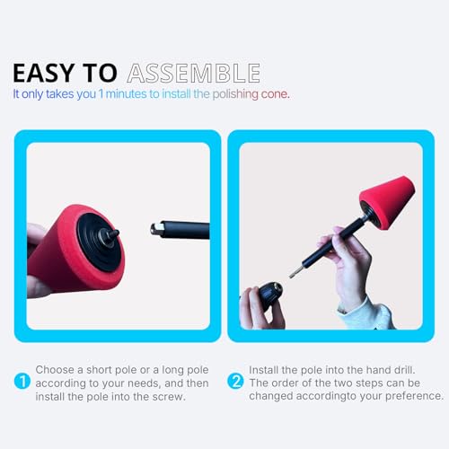 Drill Bit Polishing Cone Sponges with Handheld Extension Holder - style: cone _8