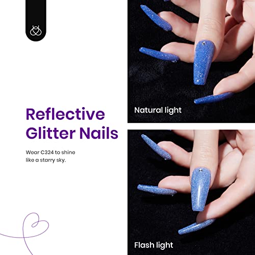 Beetles Color Changing Gel Nail Polish Set 6 Colors Reflective Glitter UV - color: 0-0-Electic Party