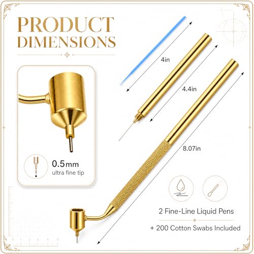 Gersoniel 202 Pack Touch Paint Brushes 0.5 mm Detail Touch Kit for Car