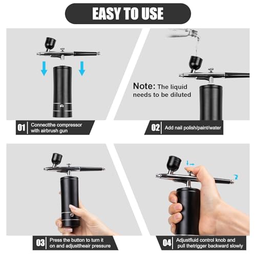 Esakoya Portable Airbrush Kit, Rechargeable Airbrush Kit with Compressor