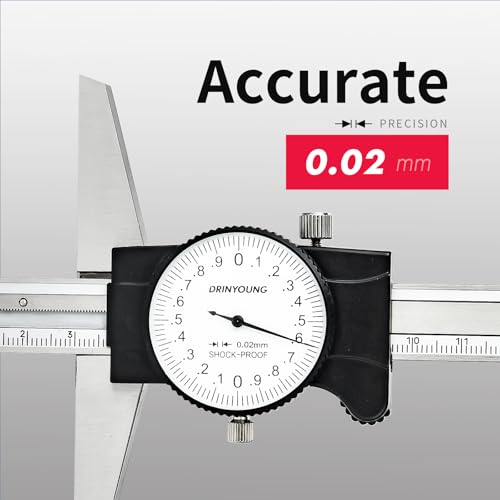 0-150 mm Professional Hook Depth Measuring Calipers, 0.02 mm Ultra Precision, Precision Measuring Tools DRINYOUNG(0-150 mm (Depth dial Caliper with Hook)) - size: 0-6" (Depth Dial Caliper with Hook)