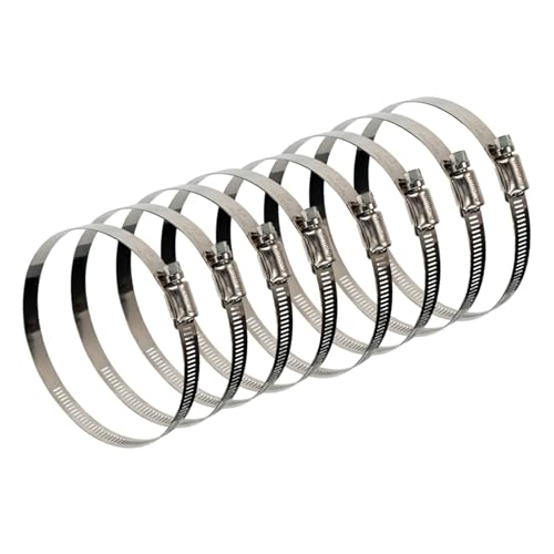 Winlong Stainless Steel 4'' Hose Clamps, 8 Pack, Range 3" to 5" (76-127mm) - size: SAE#72 (3" ~ 5") 8PK