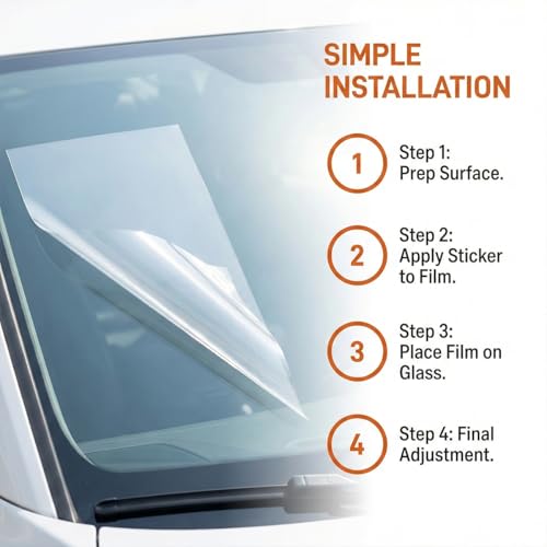10PCS Car Windshield Sticker Applicator Static Cling, 4 x 6 Clear PET Electrostatic Film for Easy Sticker Application Removal, Auto Window Cling Inspection Decal Holder, Universal Fit