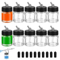 10pk 0.75oz Glass Airbrush Bottles, 30° Siphon with Silicone Caps - size: G2P